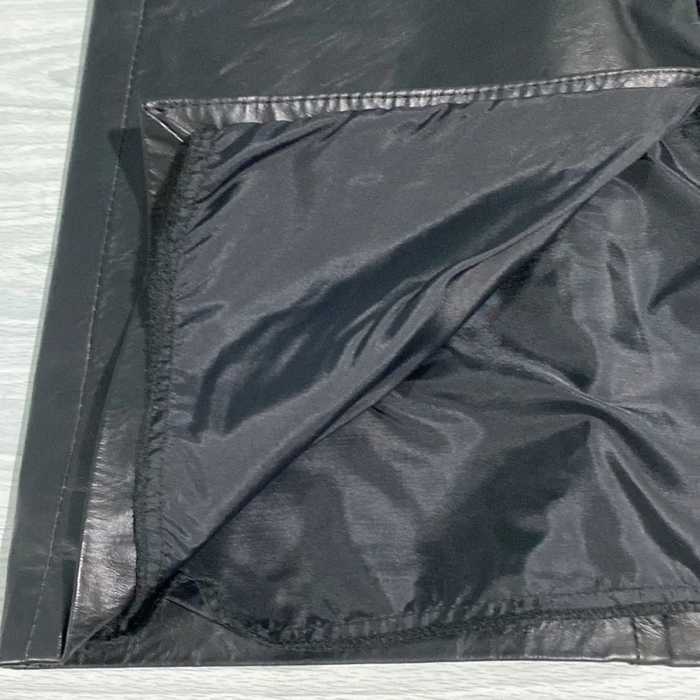 Eureca Vintage Black Leather Skirt High Waist Midi Pencil Skirt Size S/M - Picture 10 of 14